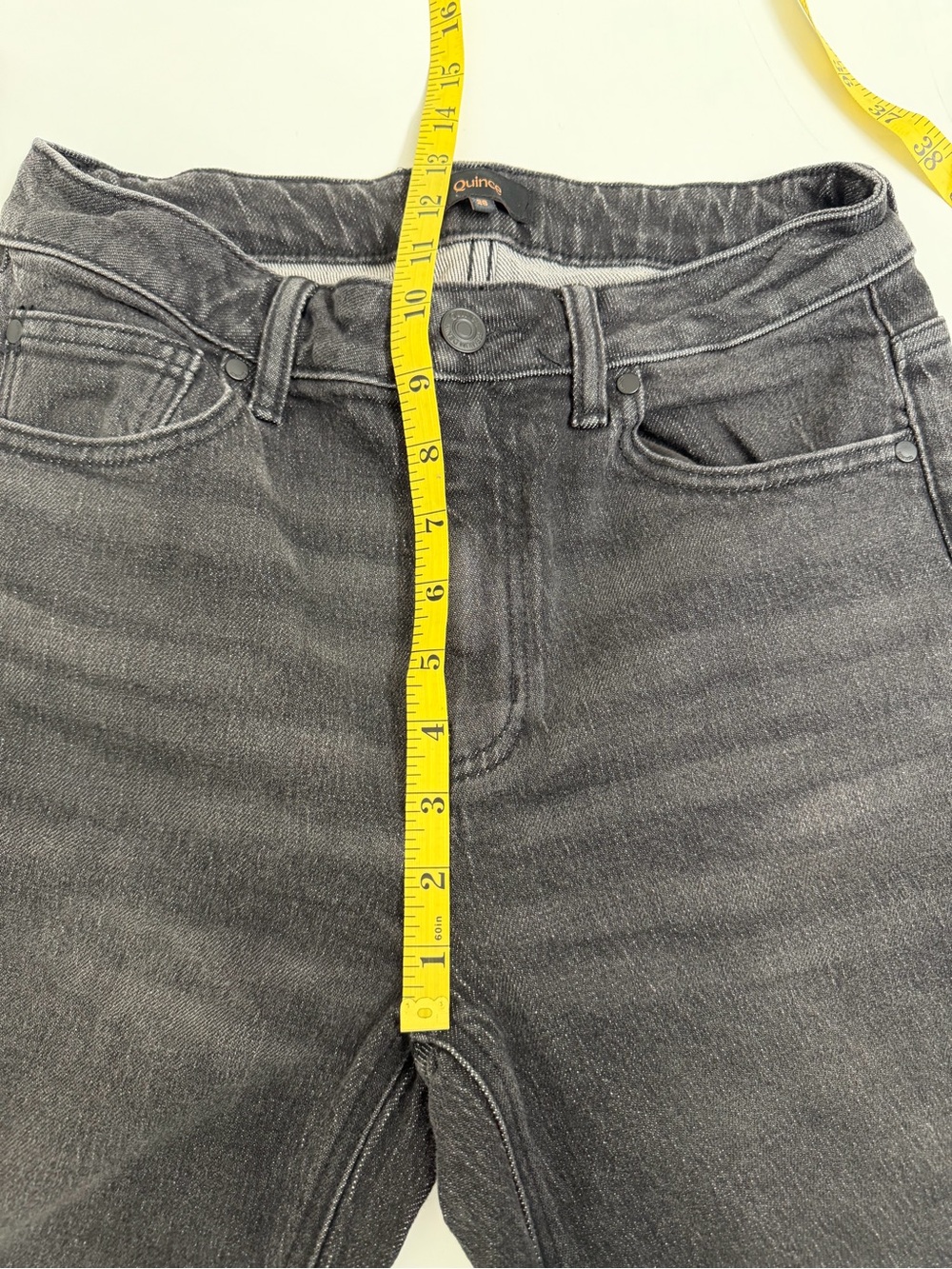 Quince Bella Relaxed Straight High Rise Jeans 28 Charcoal Quiet Luxury - Picture 9 of 10